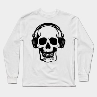 Skull with headphones Long Sleeve T-Shirt